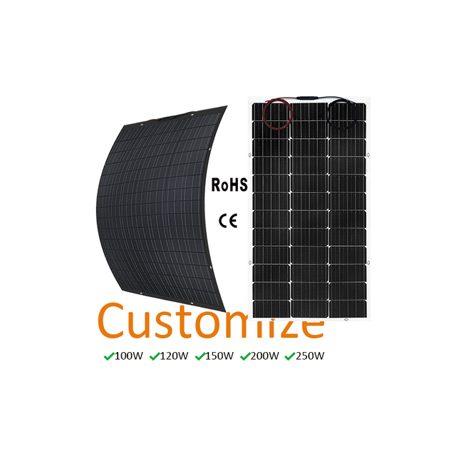 Customize Power 100W 120W 150W 200W 250W Flexible Solar Panel