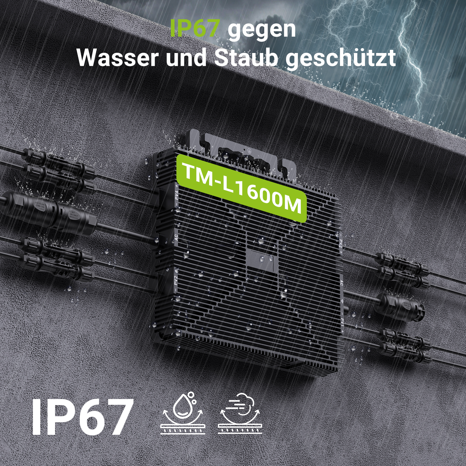 1600W Grid Tie Microinverter 4 MPPT EU Stock 230V 50Hz Micro Inverter With WiFi APP Function