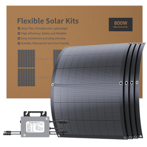 LS-PV800Mi 800W Flexible Solar Kit with 4x200W Panels and 800W WiFi Microinverter 5M AC Cable for Balcony RV