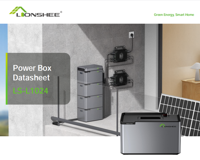 Lionshee 1kwh-4kwh IP65 LiFePo4 Battery Storage System 51.2V Stackable Lithium Ion Home Balcony Solar System CAN Communication