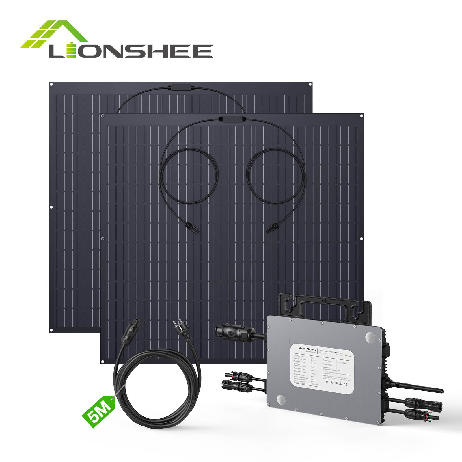 Micro Inverter & Solar Panel Sets | 800w Grid Tie Solar Inverter 240w Flexible Mono Panel Balcony Solar Kits