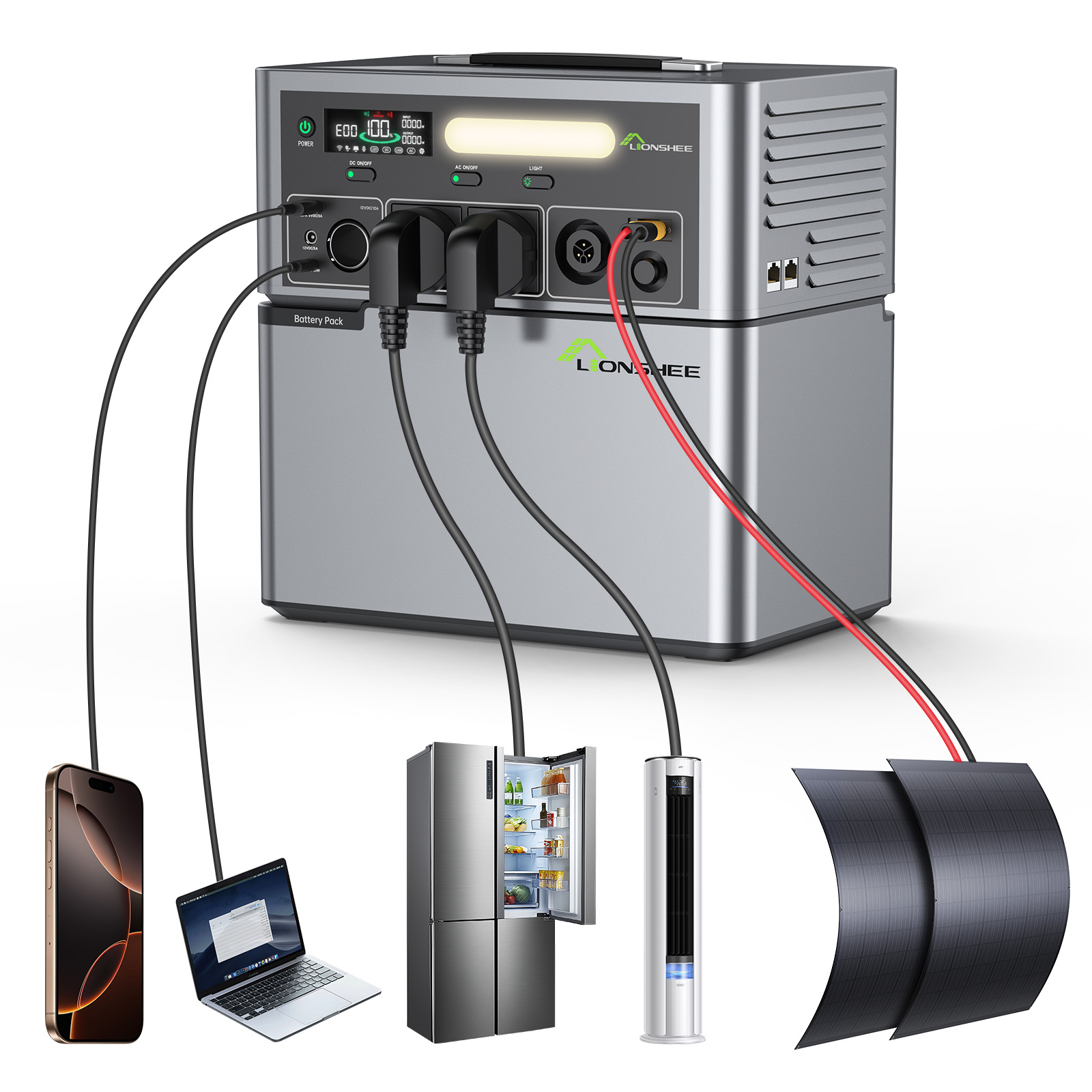 2500W Portable Inverter | X-boost MPPT Charge Controller Plug and Play DC to AC Off-grid Inverter Power Box 2500 Watts