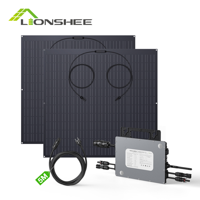 Micro Inverter & Solar Panel Sets | 800w Grid Tie Solar Inverter 240w Flexible Mono Panel Balcony Solar Kits