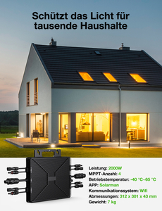 Lionshee Energy Europe Warehouse VDE IEC RED EN50549 Certified 2000W Solar Micro Inverter With 5M AC Cable
