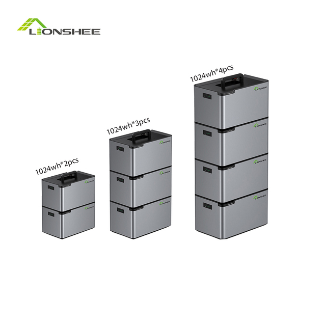 Lionshee 1kwh-4kwh IP65 LiFePo4 Battery Storage System 51.2V Stackable Lithium Ion Home Balcony Solar System CAN Communication