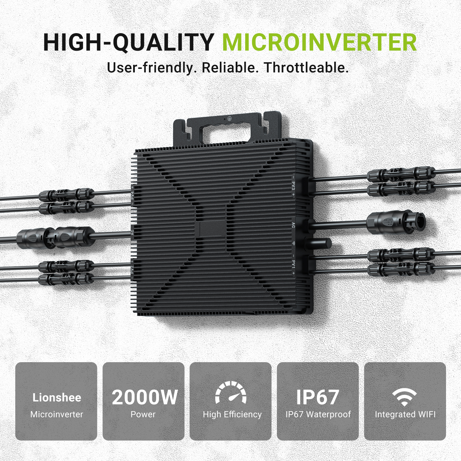 On Grid 2000W Solar Inverter Balcony Power System With 2pcs 4pcs 240W Flexible Solar Panel