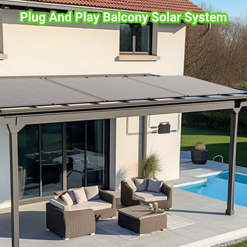 LS-PV800Mi 800W Flexible Solar Kit with 4x200W Panels and 800W WiFi Microinverter 5M AC Cable for Balcony RV
