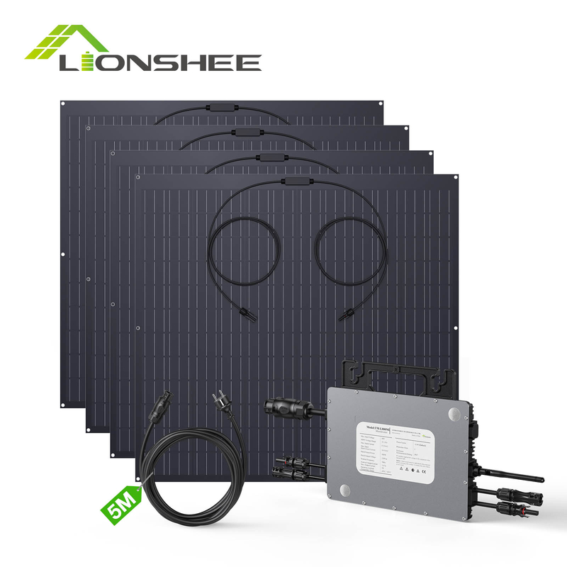 Micro Inverter & Solar Panel Sets | 800w Grid Tie Solar Inverter 240w Flexible Mono Panel Balcony Solar Kits