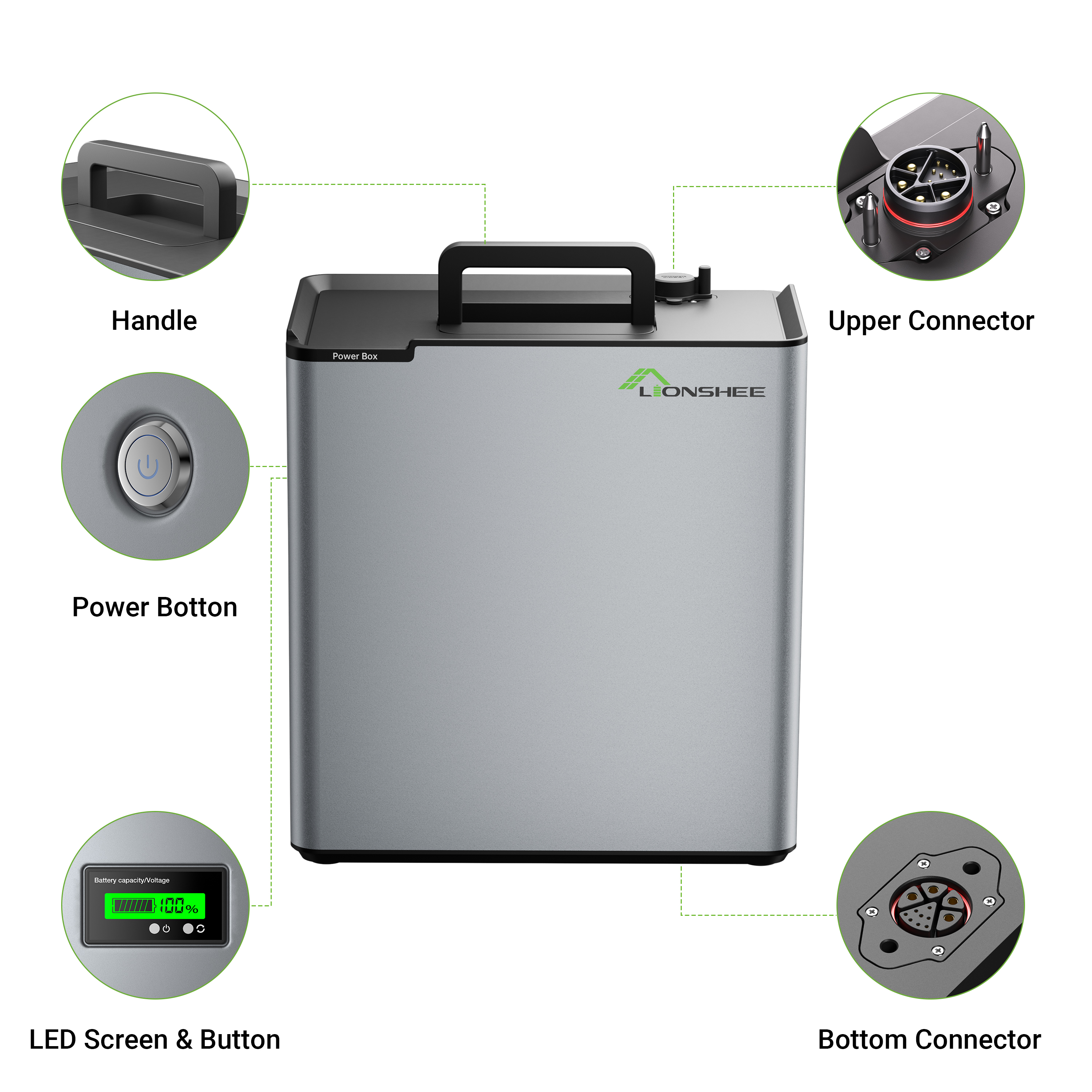 LIONSHEE LS-L2048 51.2V 2048Wh LiFePO4 Home Battery, IP65, 6000 Cycles, Optional Low-Temperature Heating and Fire Extinguishing