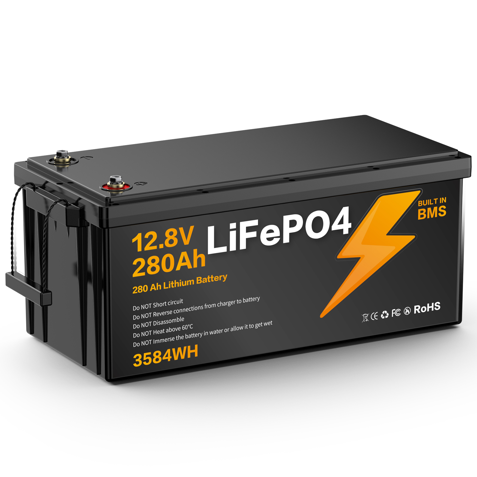 LIONSHEE BZ0003-LFP-280A 12.8V 280Ah 3584Wh IP67 LiFePO4 Lithium Battery