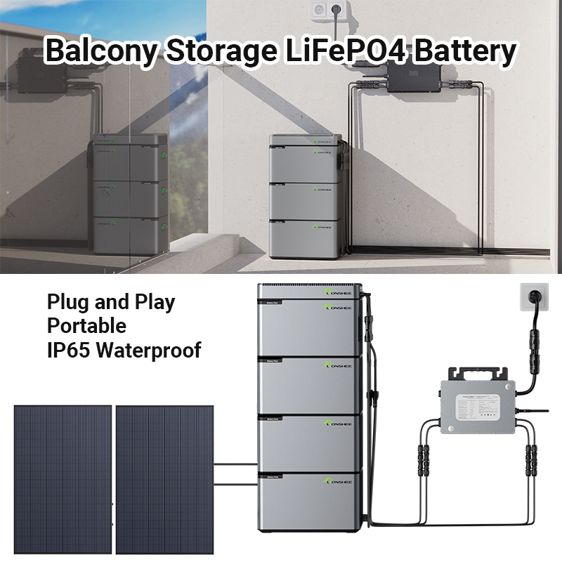 LIONSHEE LS-L1024 1024Wh Stackable LiFePO4 Power Box, 51.2V Solar Storage Battery Expandable to 6144Wh