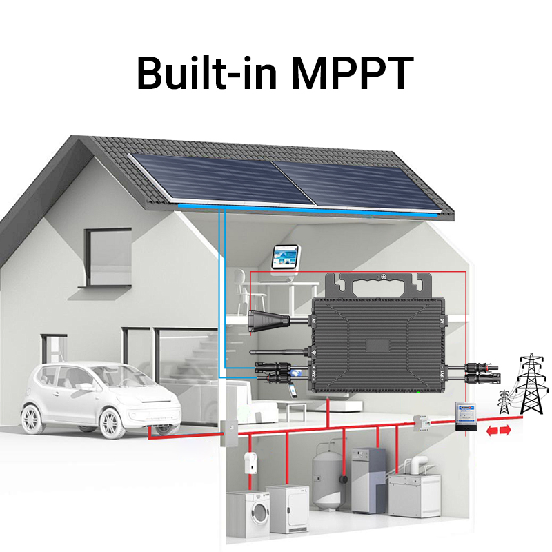 230V 50Hz DC to AC On Grid Balcony and Roof Solar Inverter Microinverter For 280W-550W PV Panel