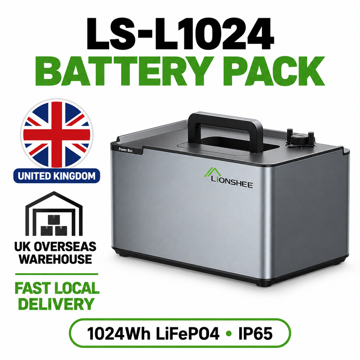 LIONSHEE LS-L1024 1024Wh LiFePO4 Power Box In Stock At German And UK Warehouses, CE RoHS MSDS, Fast Local Delivery