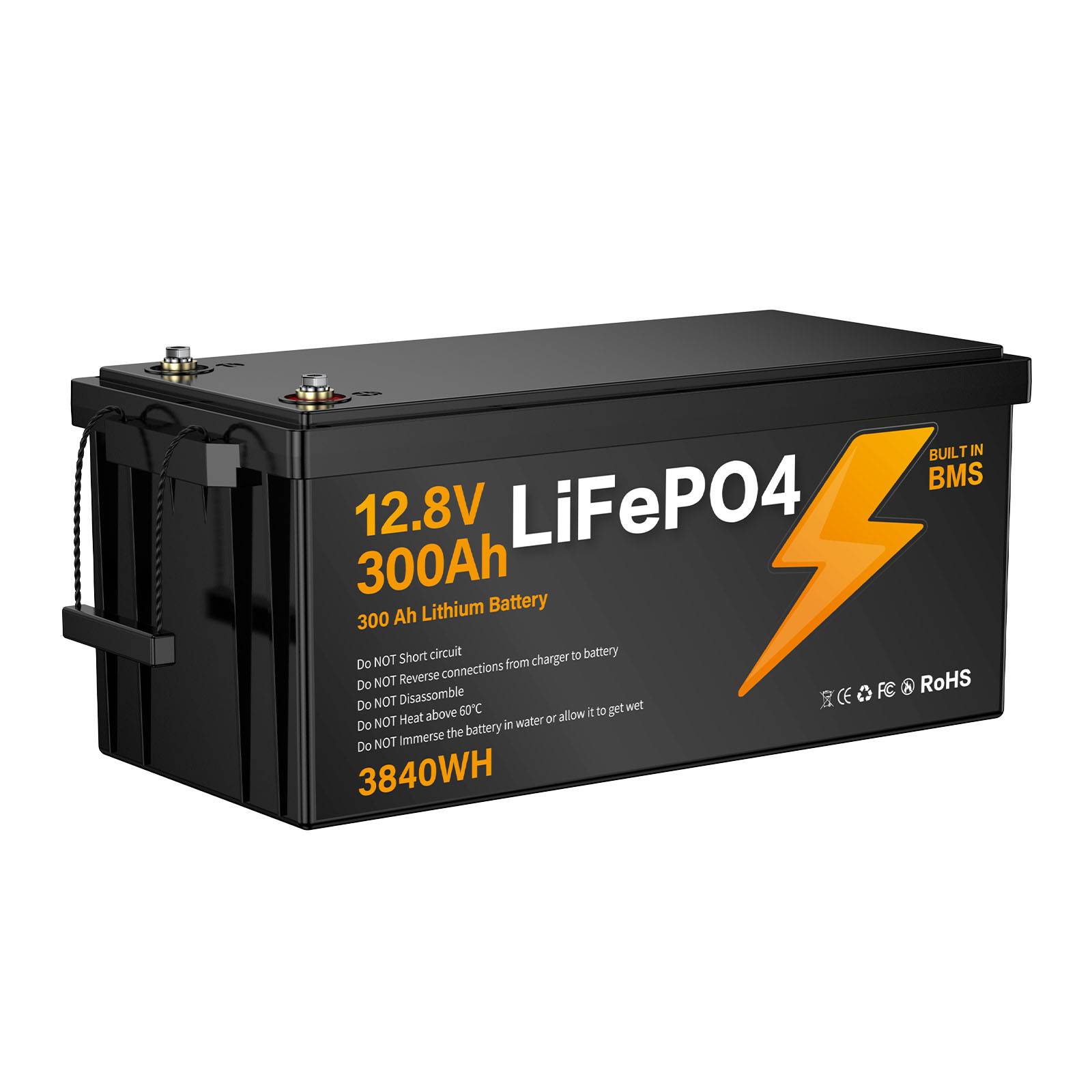 LIONSHEE BZ0003-LFP-300A 12.8V 300Ah 3840Wh IP67 LiFePO4 Lithium Battery