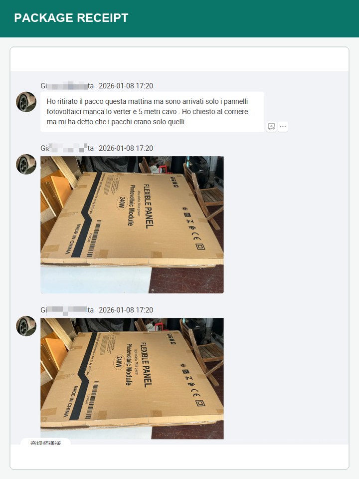 Customer package receipt photos