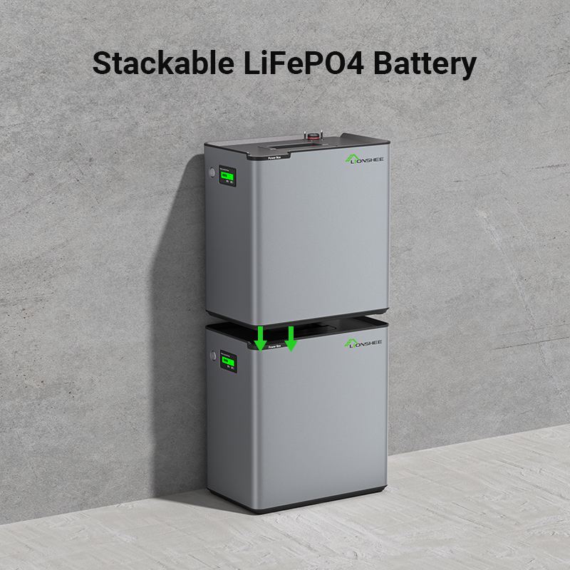 Two LIONSHEE LS-L2048 batteries stacked against a wall