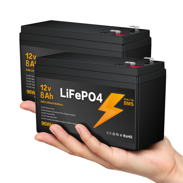 LIONSHEE 12V 8Ah LiFePO4 Battery with Built-in BMS, 96Wh and Up to 15,000 Cycles – BZ0003-LFP-7.5A