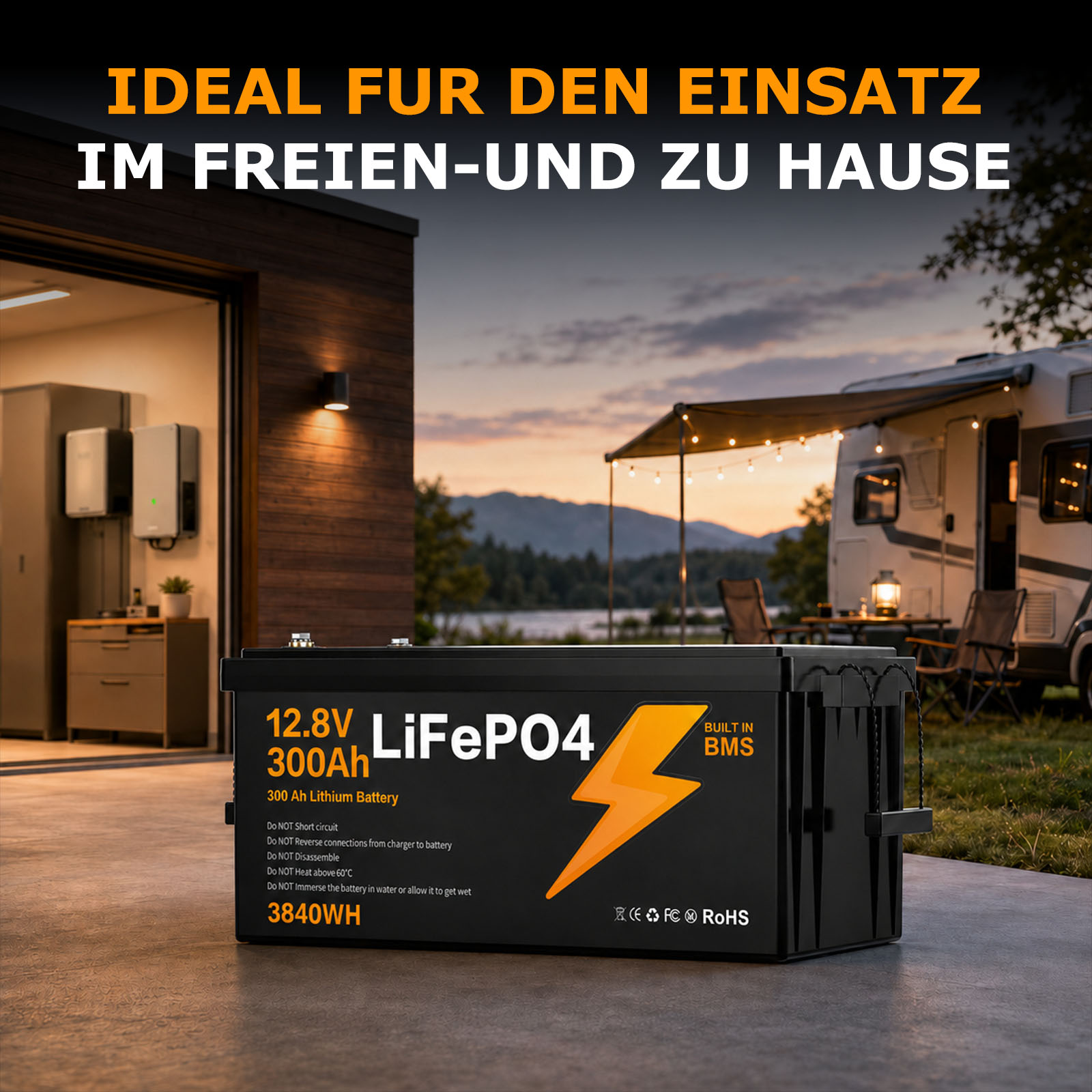 300Ah LiFePO4 battery with 100% depth of discharge