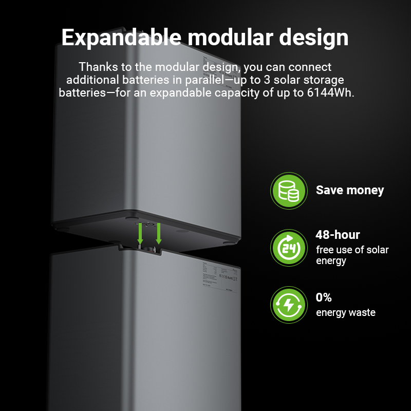 LS-L2048 expandable modular design for balcony and home solar storage