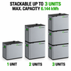 LIONSHEE LS-L2048 2048Wh Stackable LiFePO4 Power Box, 51.2V Solar Storage Battery Expandable to 6144Wh