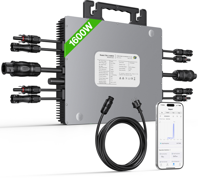 1600W Grid Tie Microinverter 4 MPPT EU Stock 230V 50Hz Micro Inverter With WiFi APP Function