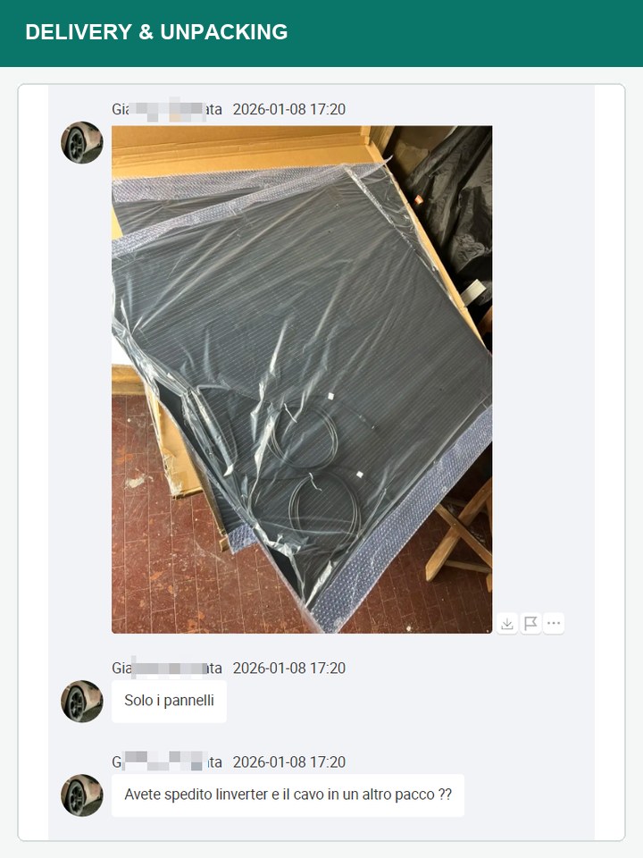 Flexible panels after delivery