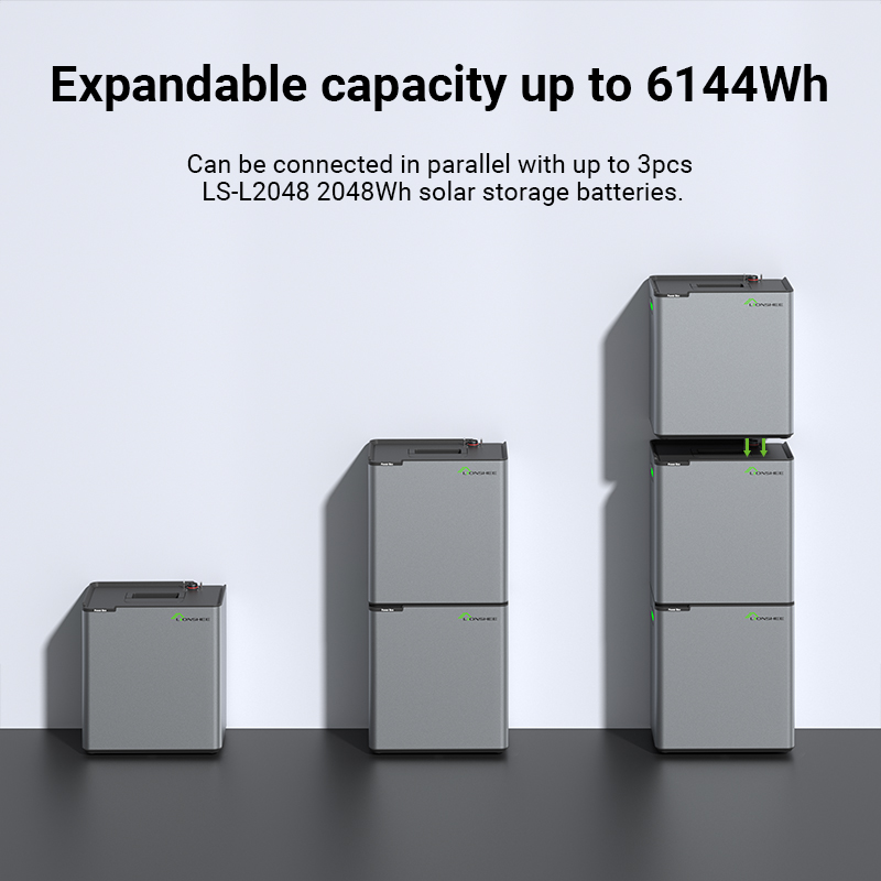 LS-L2048 expandable to 6144Wh powering household appliances