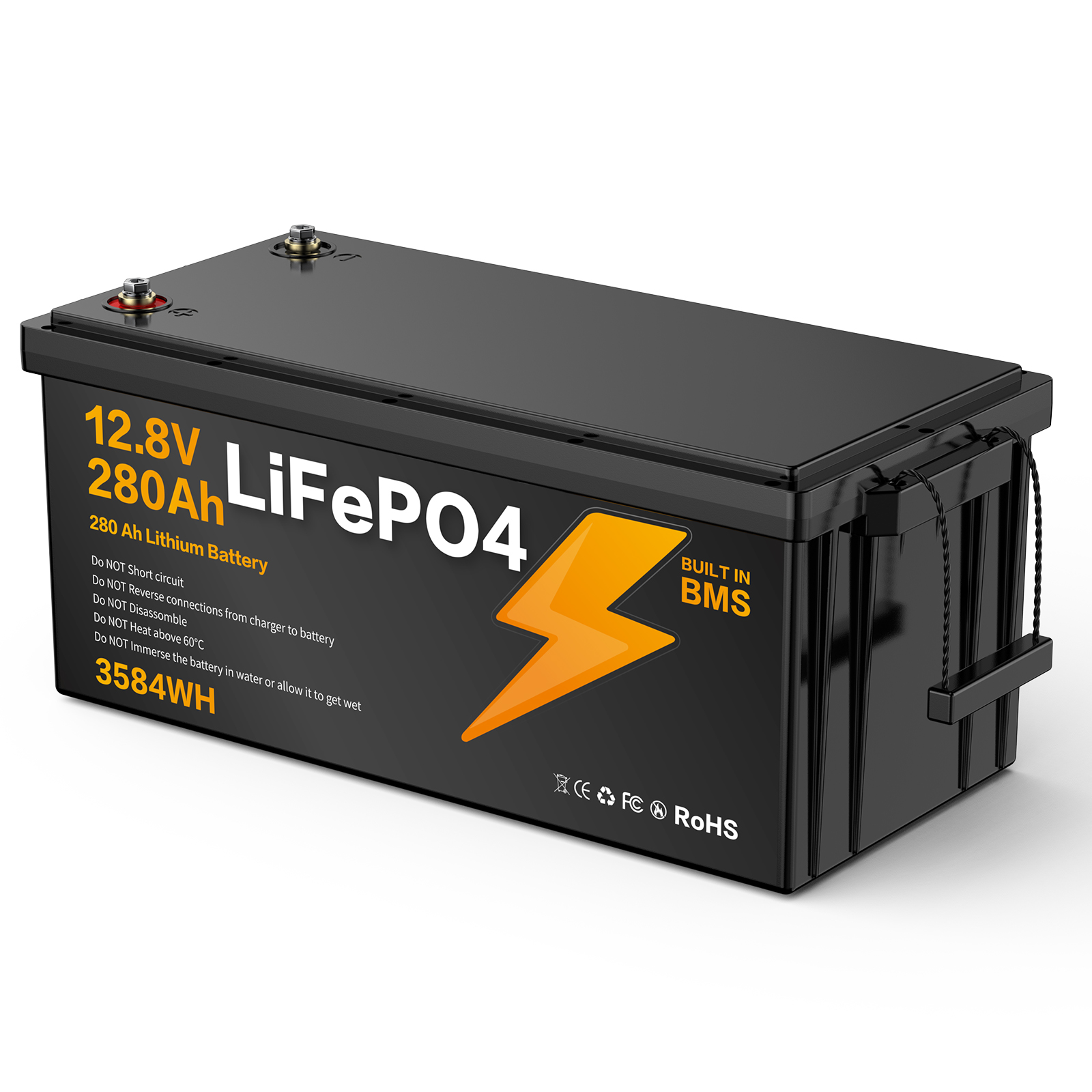 LIONSHEE BZ0003-LFP-280A 12.8V 280Ah 3584Wh IP67 LiFePO4 Lithium Battery